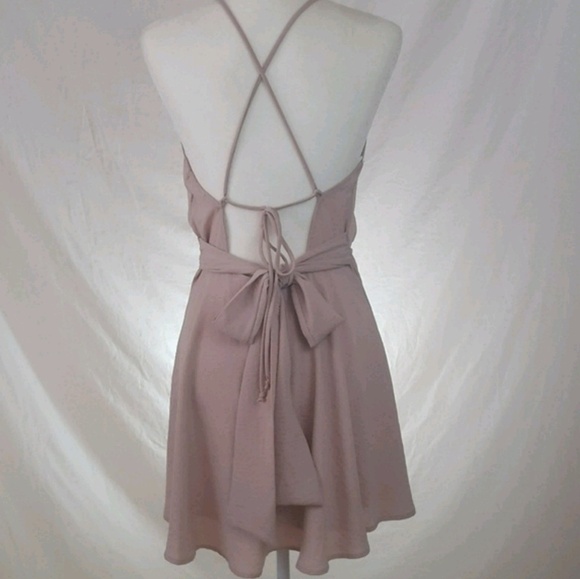 Caroline Forbes Alternative Blush Cross Front Lace‎ Up Dress Vampire Diaries - Picture 5 of 7